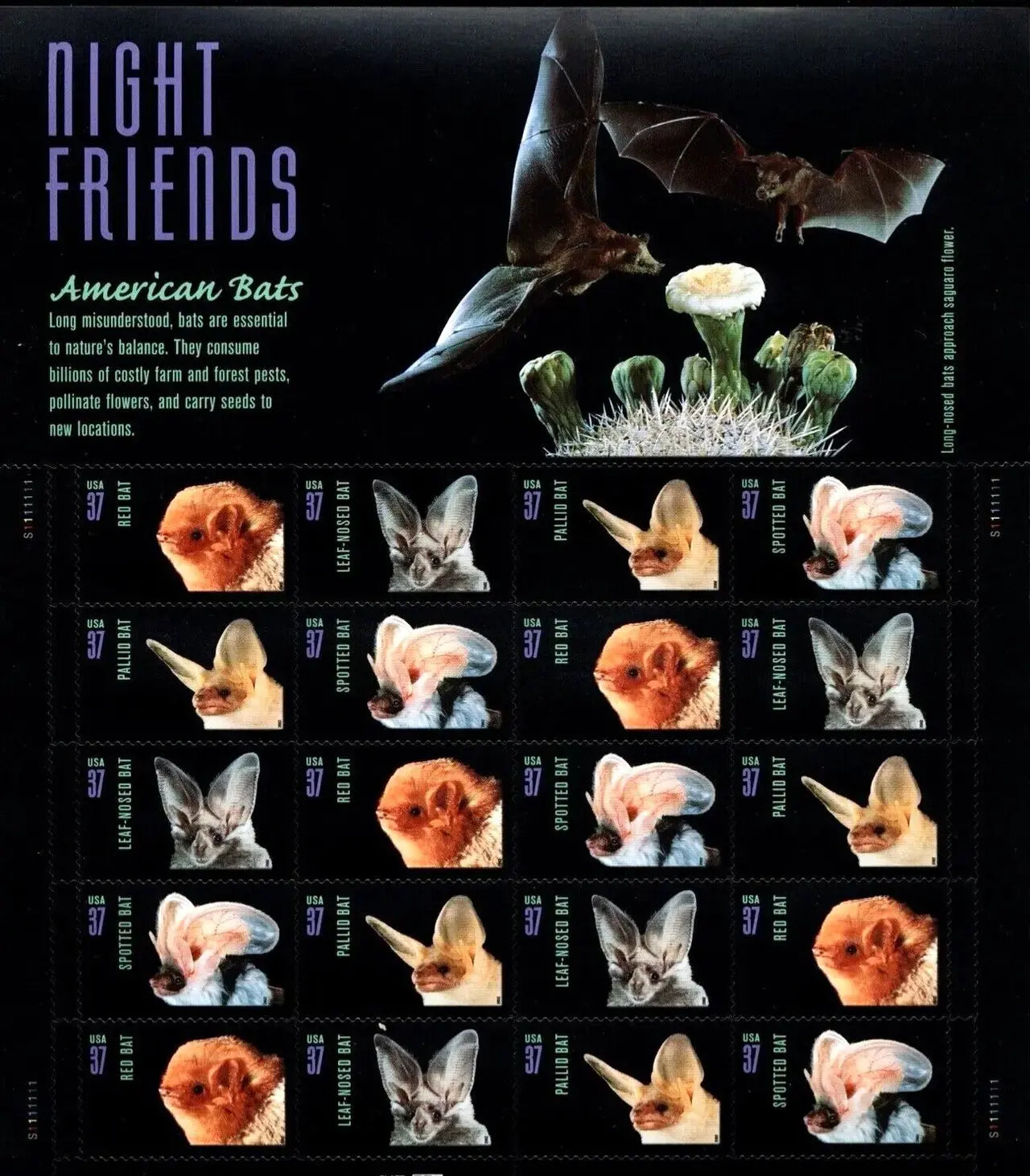 2002 American Bats set of 5booklets Stamp