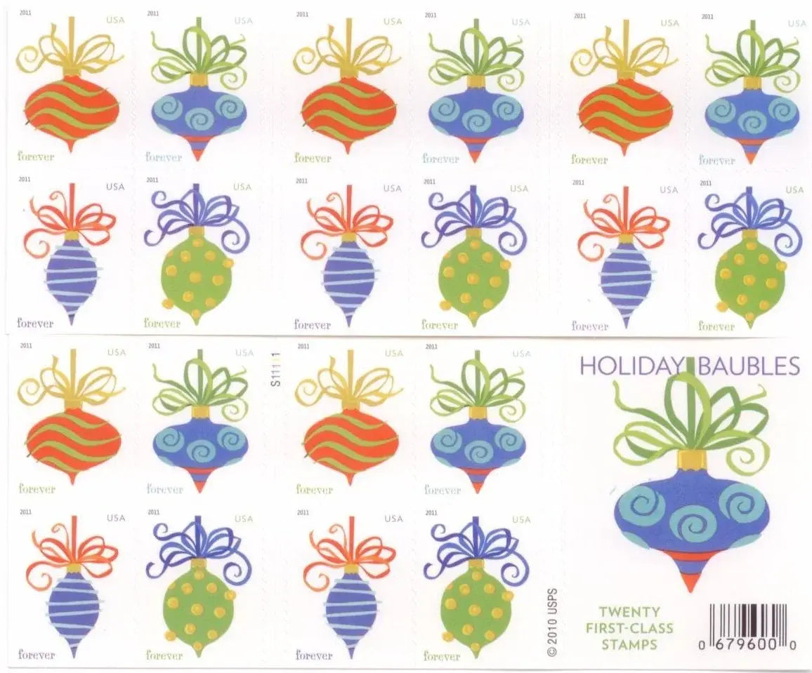 2011 US Holiday Baubles set of 5booklets Stamps