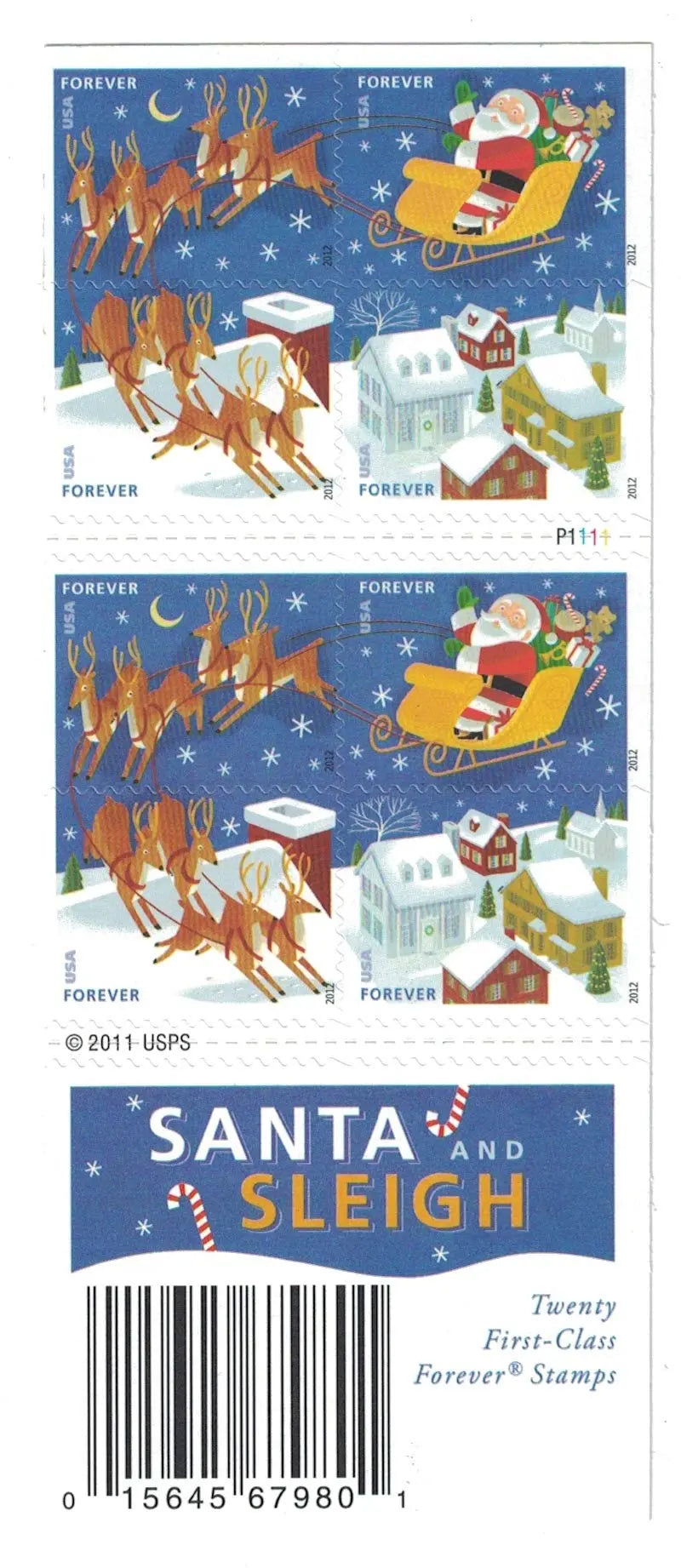 2012 US Stamp Santa & Sleigh set of 5booklets Stamps