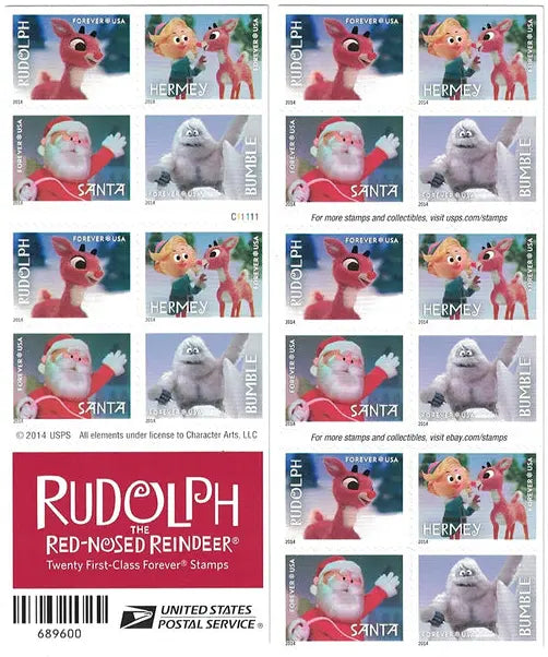 2014 rudolph forever set of 5booklets stamp