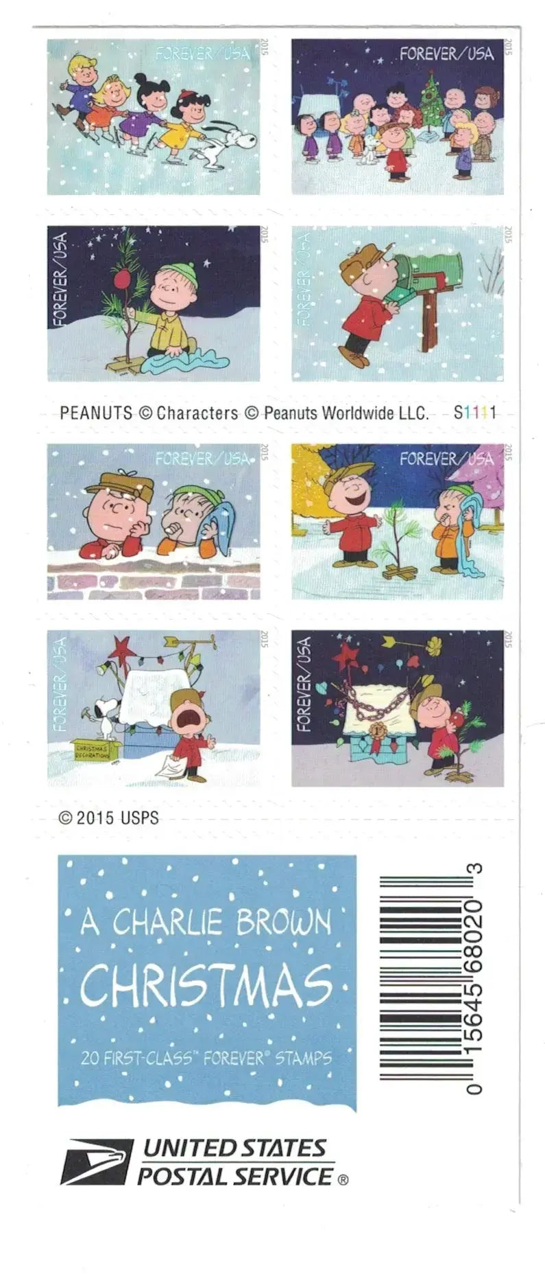 2015 US Charlie Brown Xmas set of 5booklets Stamps