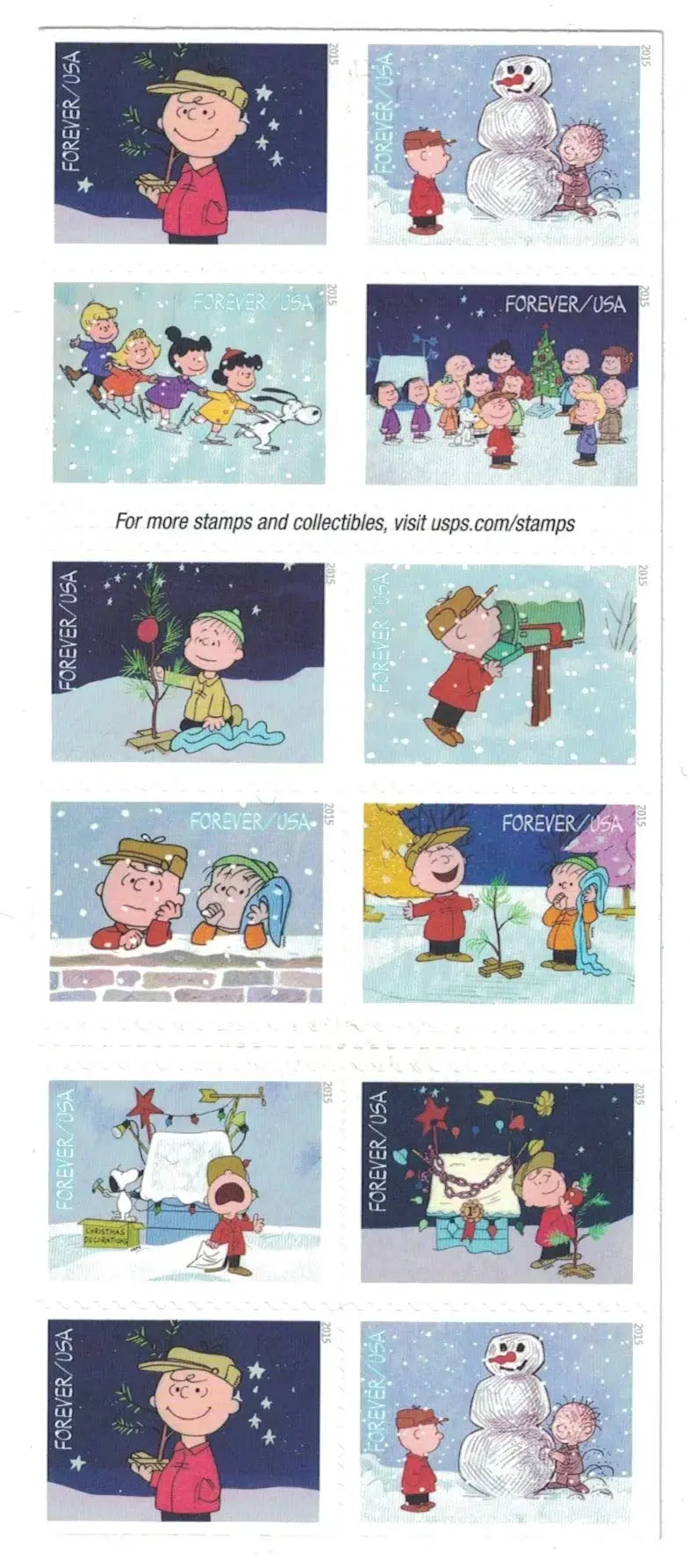 2015 US Charlie Brown Xmas set of 5booklets Stamps