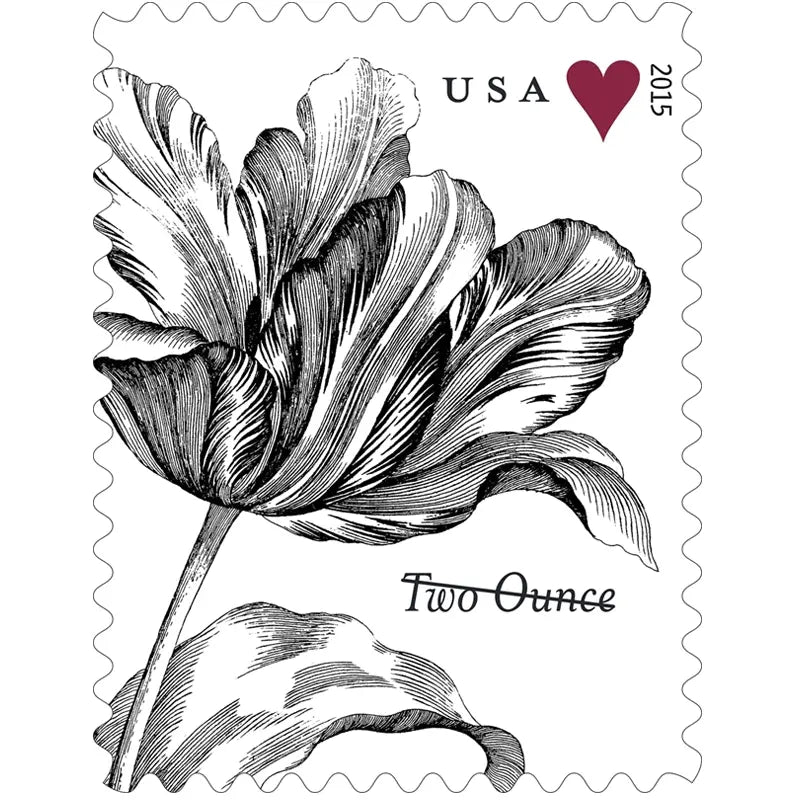 2015 Vintage Tulip Pane Postage Wedding set of 5booklets Stamps