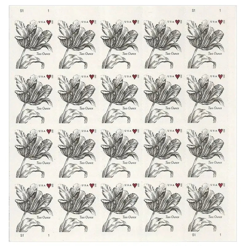 2015 Vintage Tulip Pane Postage Wedding set of 5booklets Stamps