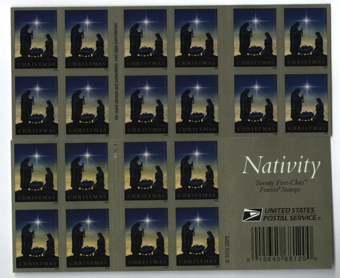 2016 Traditional Christmas Nativity set of 5booklets Stamp