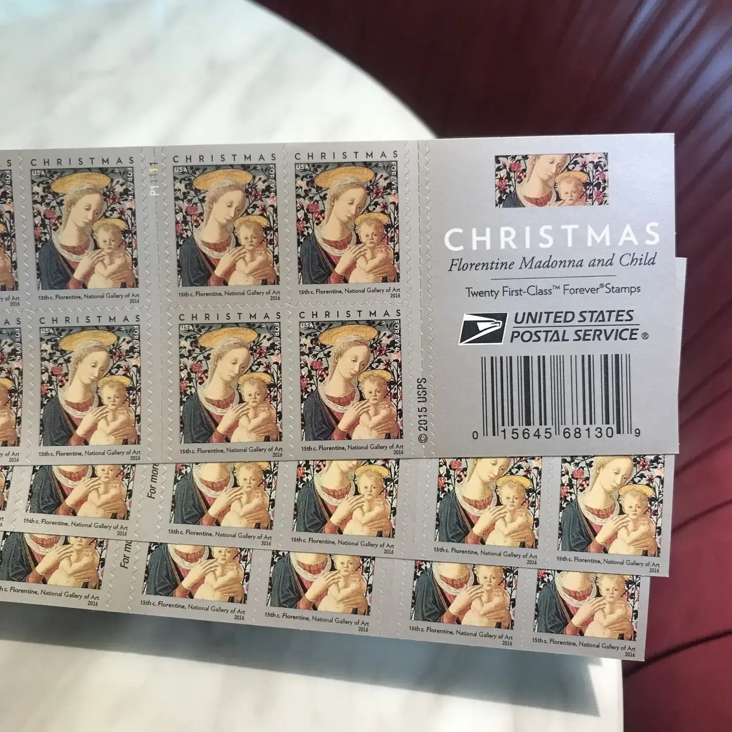 2016 US Florentine Madonna and Child set of 5booklets Stamps