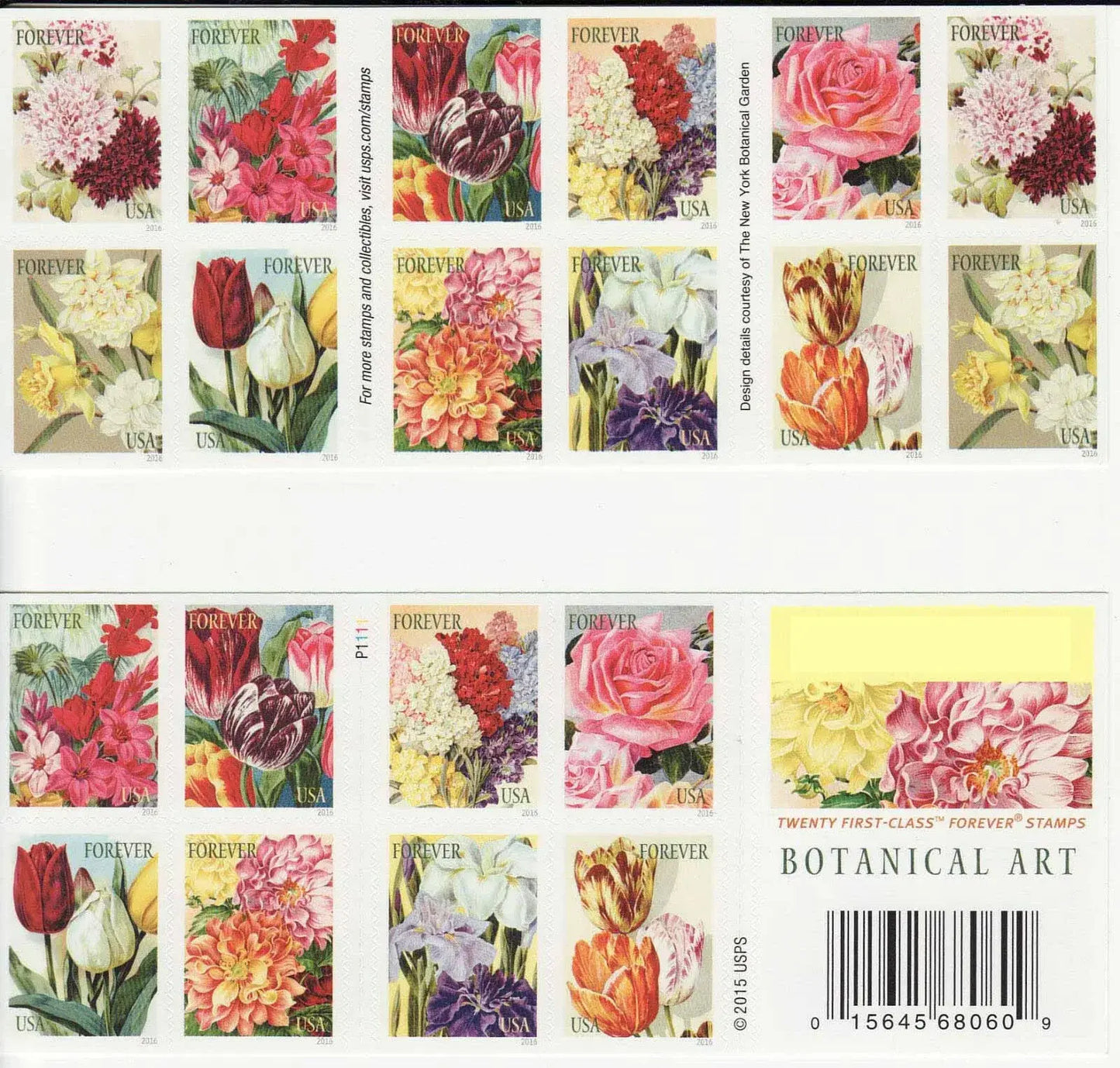 2016 US Botanical Art Beautiful Flower Bloom set of 5booklets Stamps