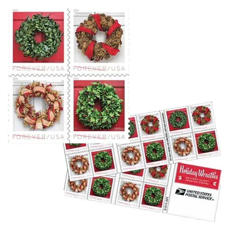 2019 US Holiday Wreaths Forever set of 5booklets Stamp