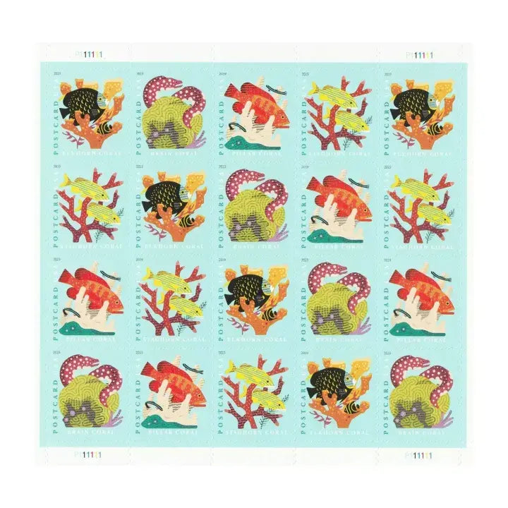 2019 US Coral Reefs Postcard set of 5booklets Stamps