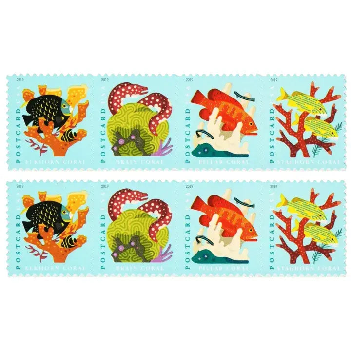 2019 US Coral Reefs Postcard set of 5booklets Stamps