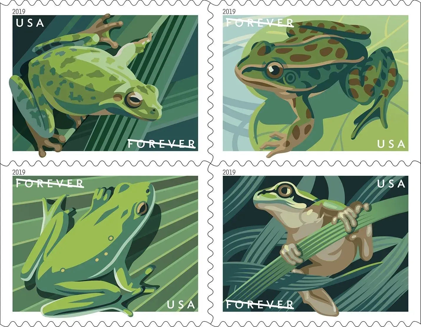2019 US Frogs set of 5booklets Stamps