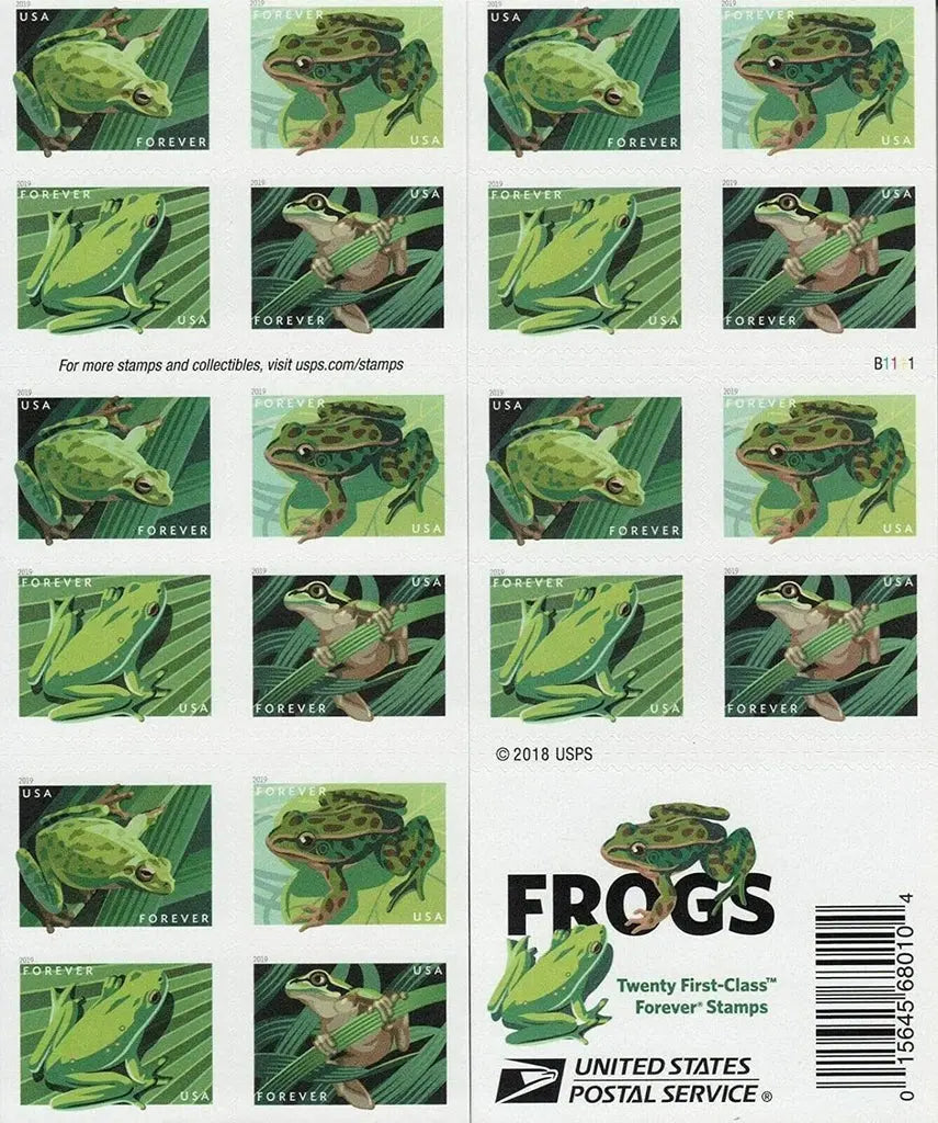 2019 US Frogs set of 5booklets Stamps