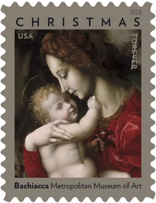 2018 US Madonna and Child by Bachiacca set of 5booklets Stamps