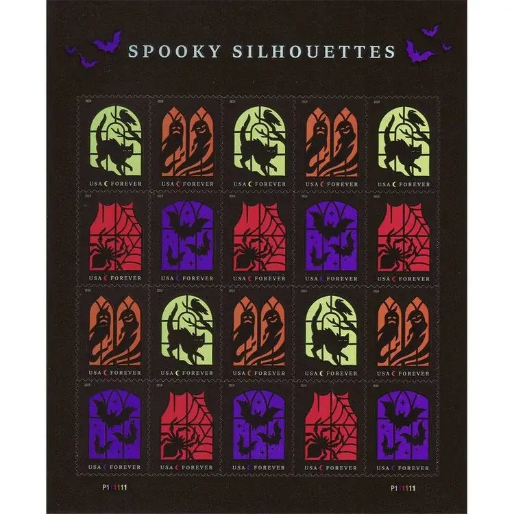 2019 US Spooky Silhouettes Framed Forever set of 5booklets Stamps