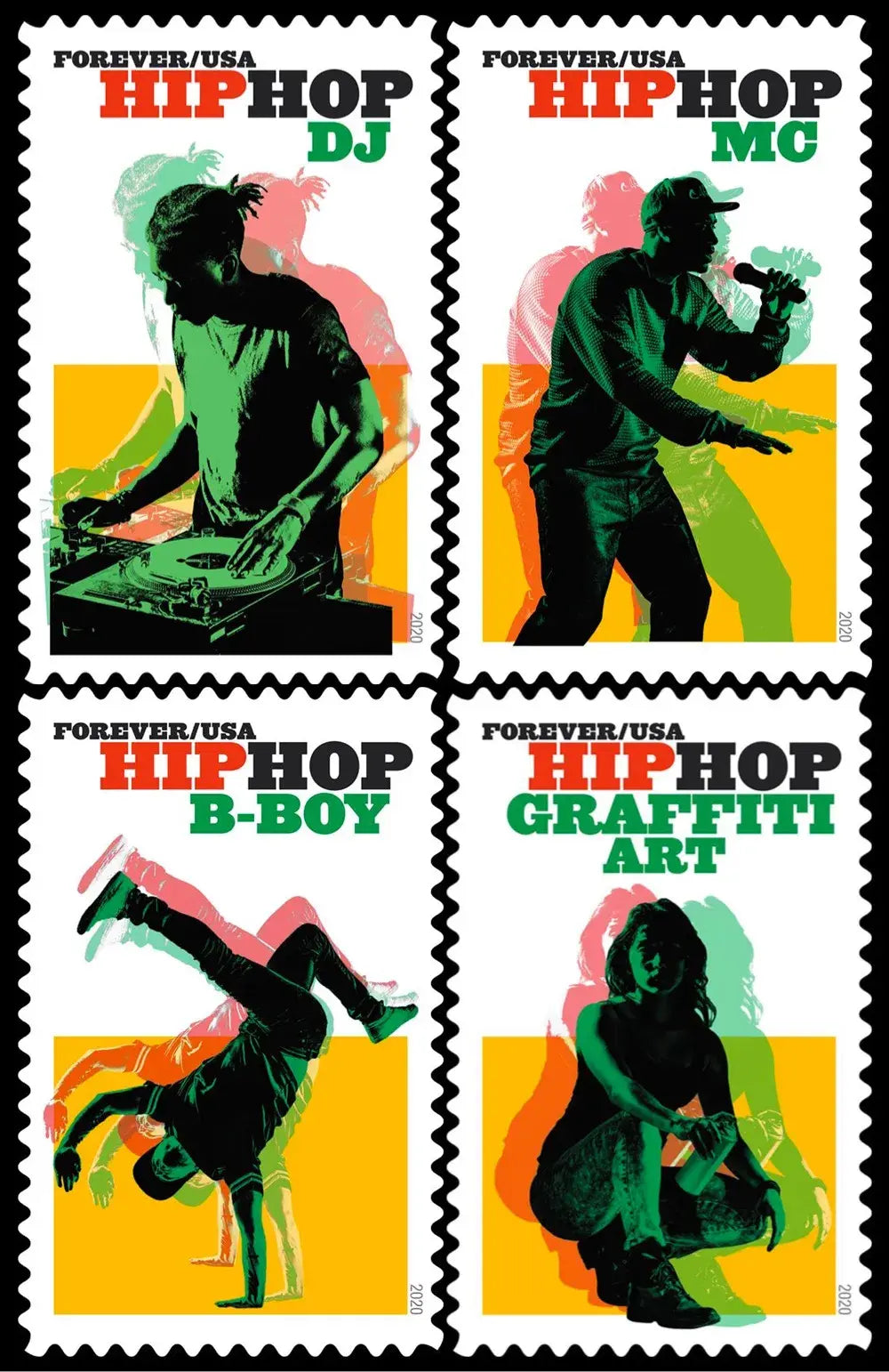 2020 US Hip Hop First-Class Forever set of 5booklets Stamps