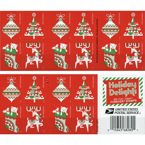 2020 US Holiday Delights Forever set of 5booklets Stamps