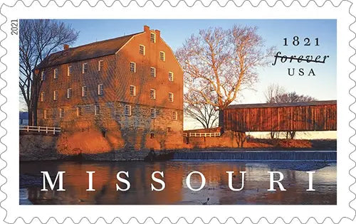 2021 missouri statehood bollinger mill burfordville covered bridge set of 5booklets stamp