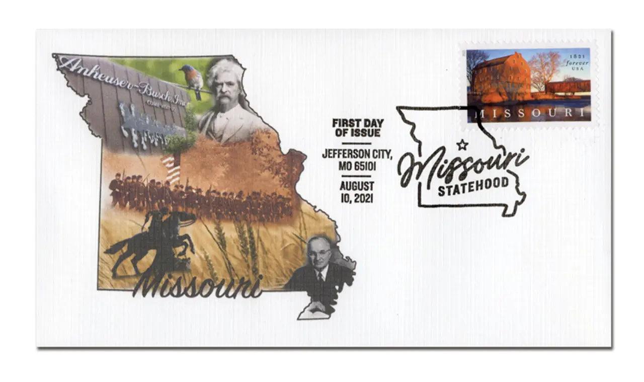2021 missouri statehood bollinger mill burfordville covered bridge set of 5booklets stamp