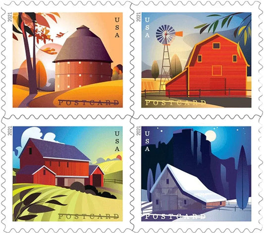 2021 barns postcard set of 5booklets stamp
