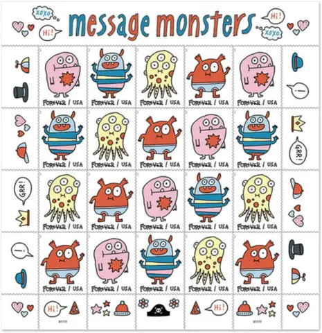 2021 Message Monsters set of 5booklets Stamps