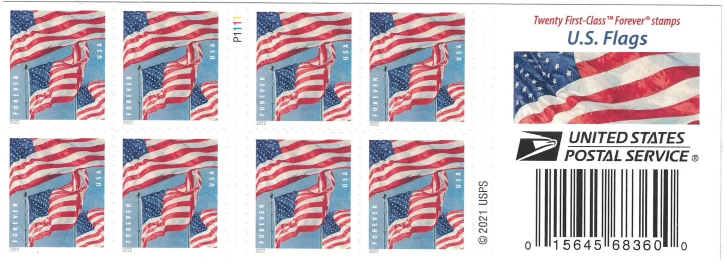 2022 us flag forever set of 5booklets stamp