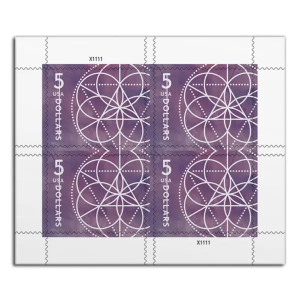 2022 5 dollar floral geometry set of 5booklets stamps