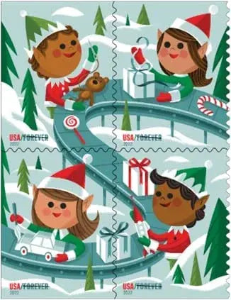2022 US Holiday Elves set of 5booklets Stamps