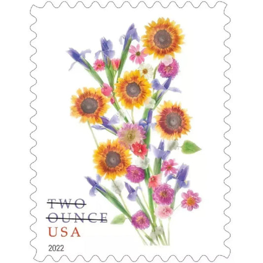 2022 US Two Ounce Sunflower Bouquet set of 5booklets Stamps