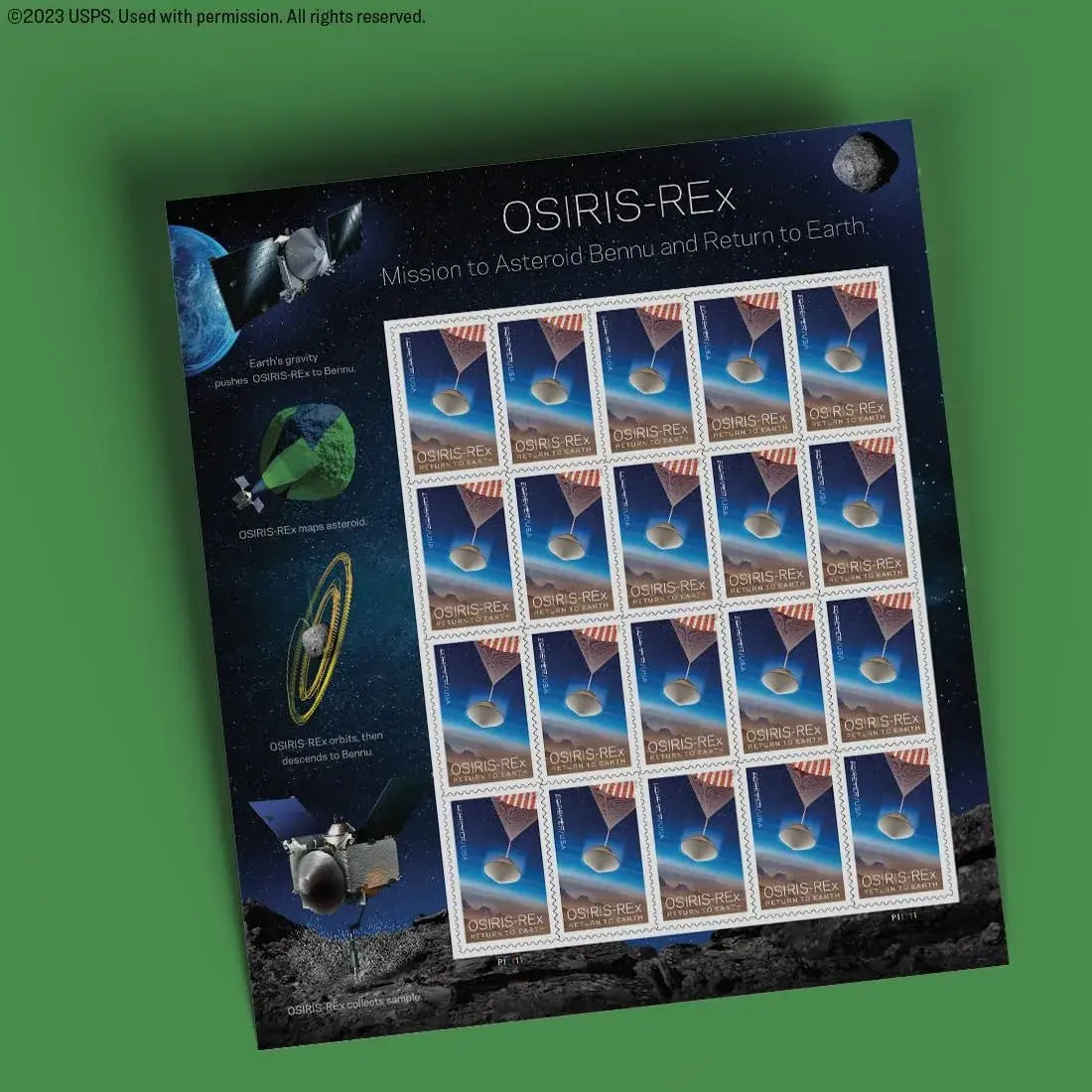 2023 Osiris-REx Mission to Asteroid Bennu and Return to Earth set of 5booklets Stamps