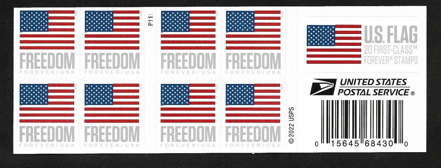 2023 us freedom flag forever set of 5booklets stamp