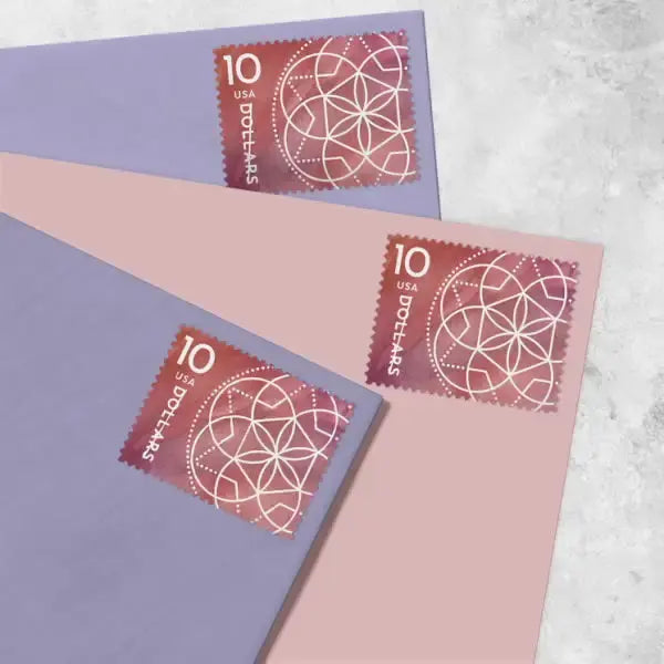 2023 US 10 Dollar Floral Geometry set of 5booklets Stamps