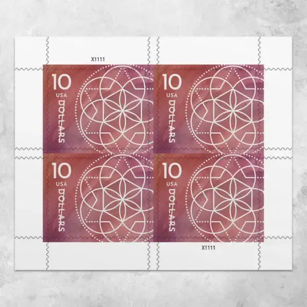 2023 US 10 Dollar Floral Geometry set of 5booklets Stamps