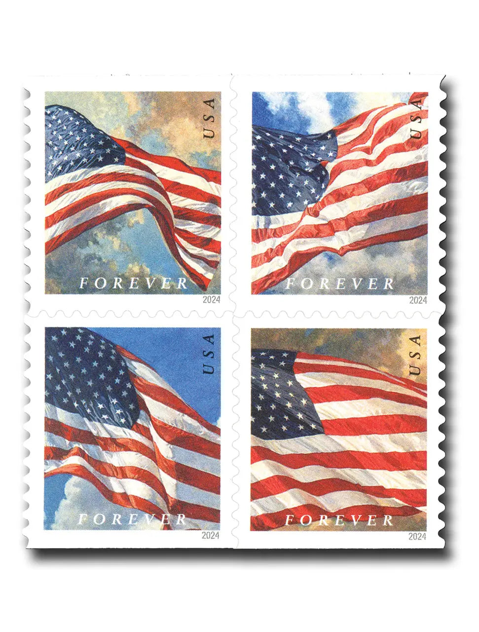 2024 us flags forever first class postage set of 5booklets stamps