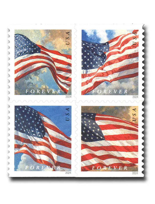 2024 us flags forever first class postage set of 5booklets stamps