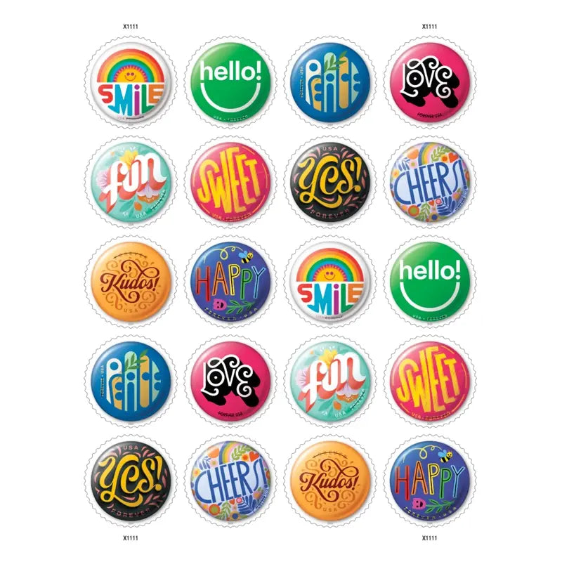 2024 Pinback Buttons Forever set of 5booklets Stamps