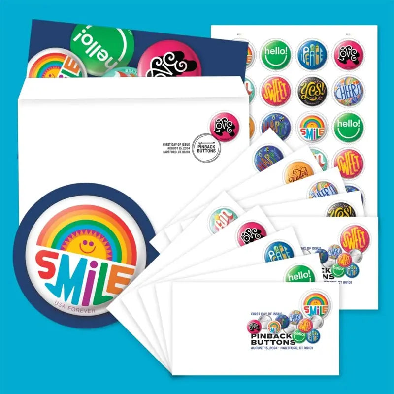 2024 Pinback Buttons Forever set of 5booklets Stamps