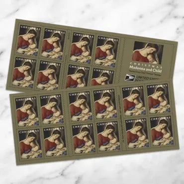 2024 us Christmas Madonna and Child Forever set of 5booklets Stamps