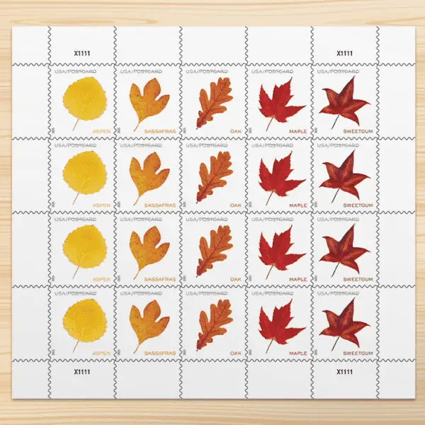 2025 Vibrant Leaves Postcard set of 5booklets Stamps