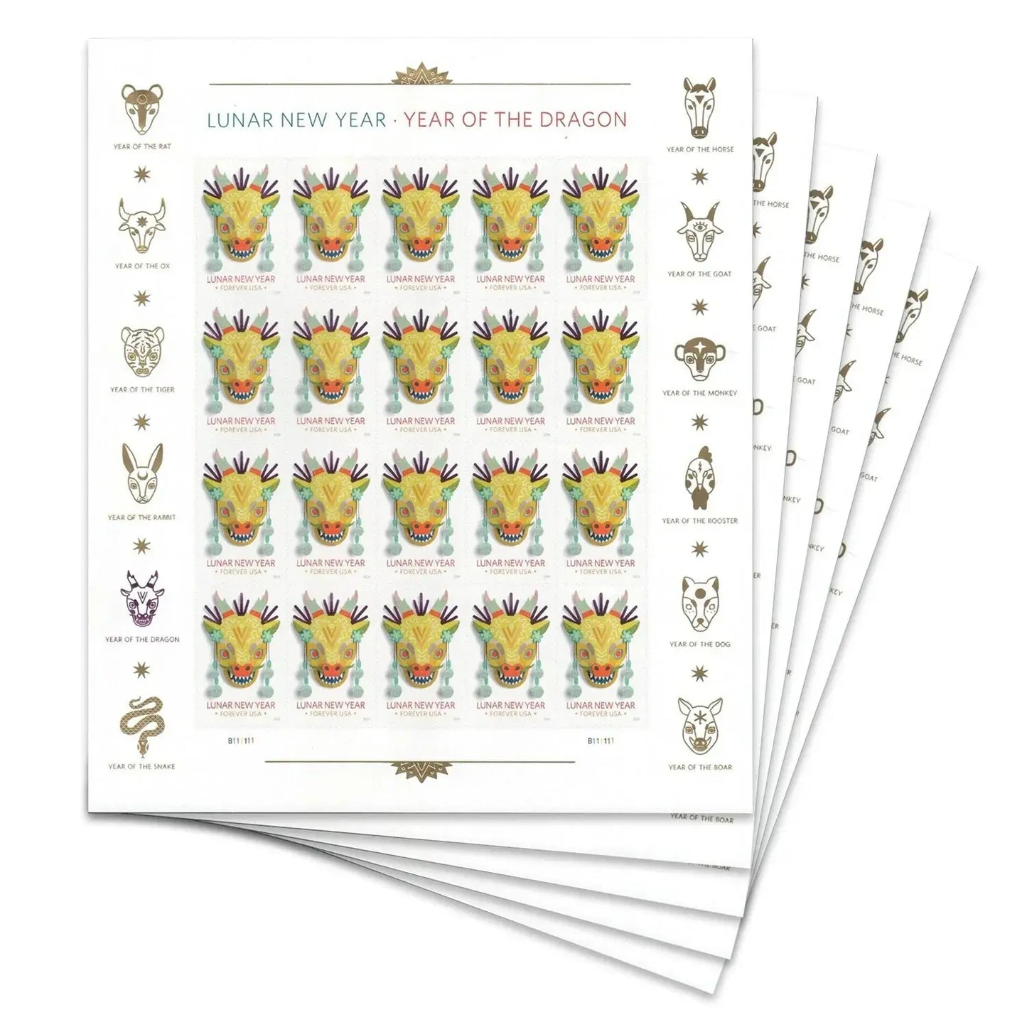 2024  the Year of the Dragon set of 5booklets Stamps