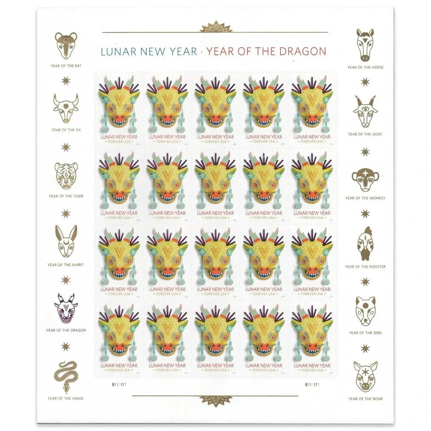 2024  the Year of the Dragon set of 5booklets Stamps