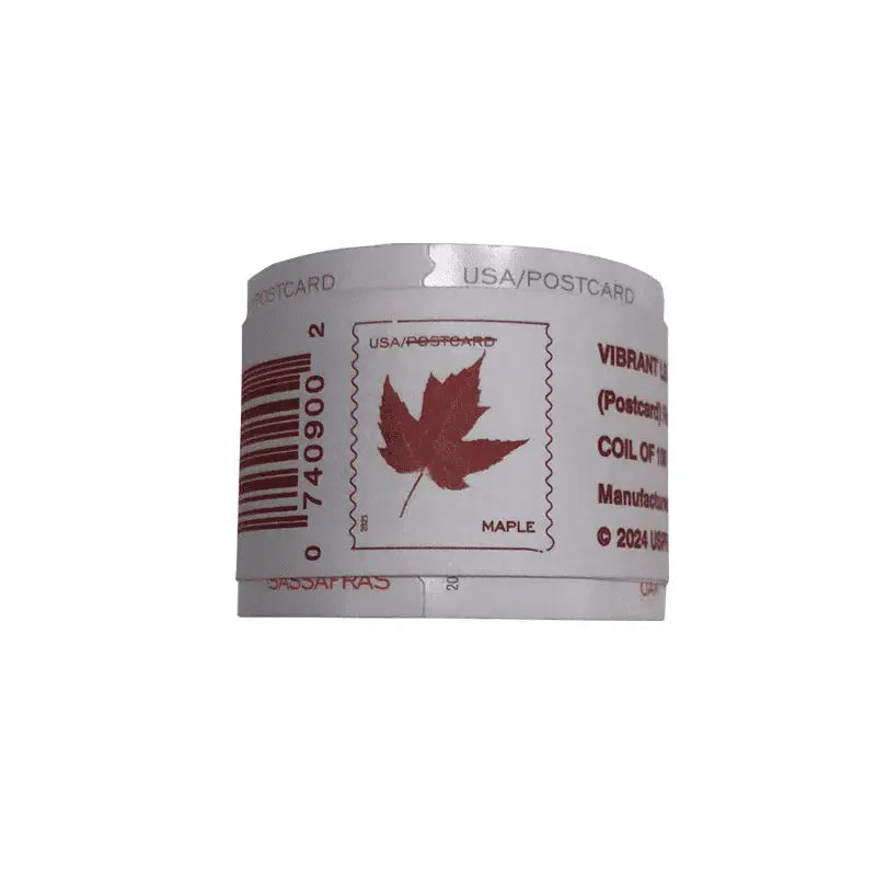 2025 Vibrant Leaves Postcard roll of 100 Stamps Coil