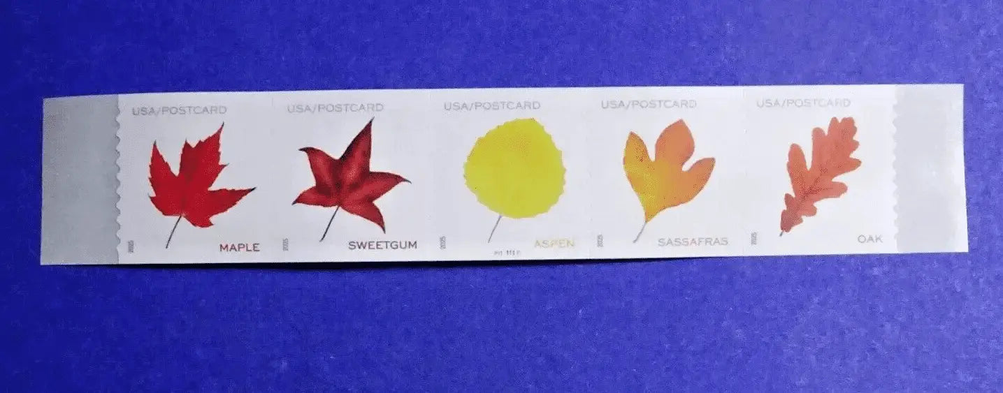 2025 Vibrant Leaves Postcard roll of 100 Stamps Coil