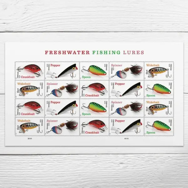 2025 Freshwater Fishing Lures set of 5booklets Stamps