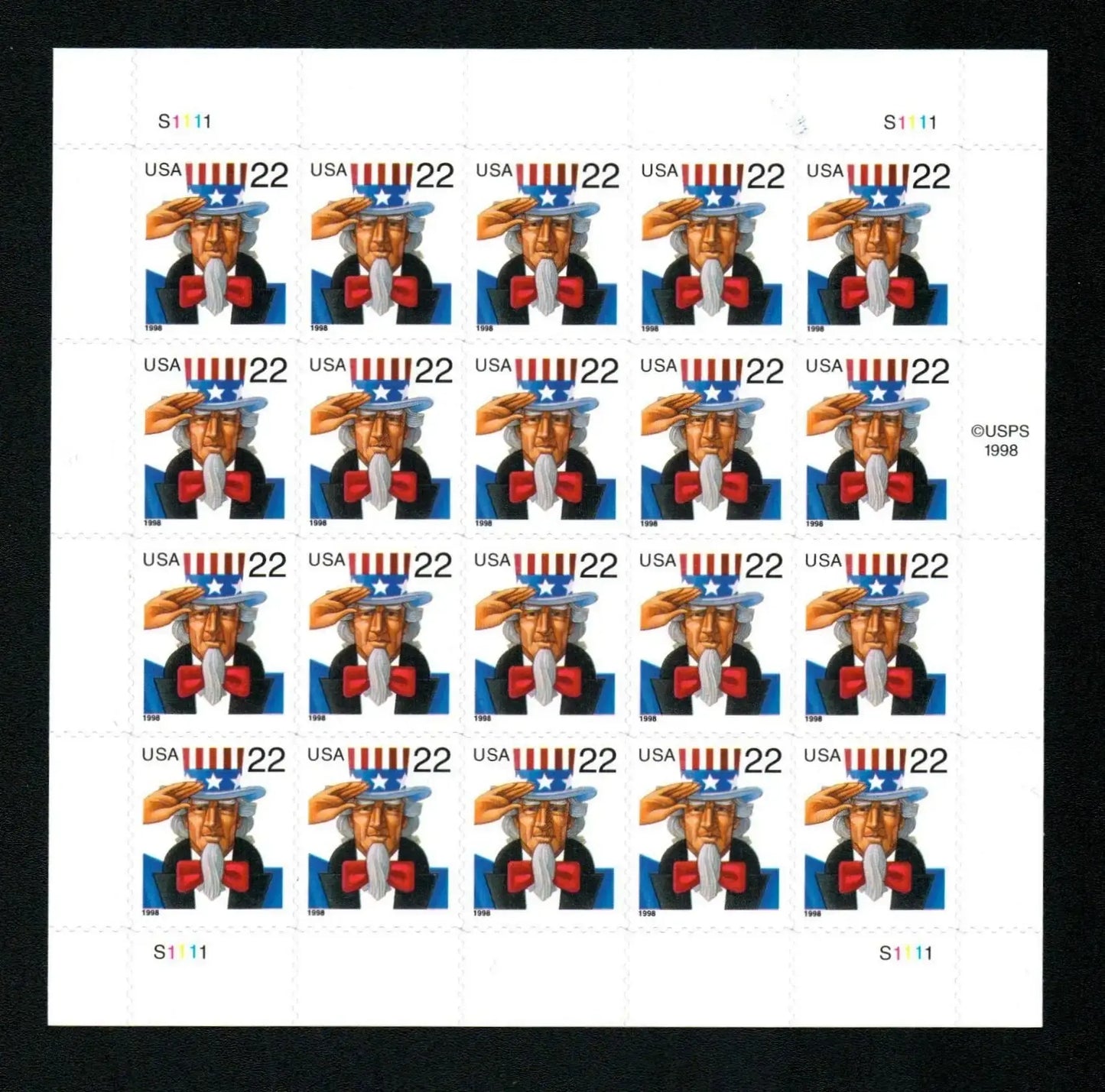 1998 US Uncle Sam Postage set of 5booklets Stamps